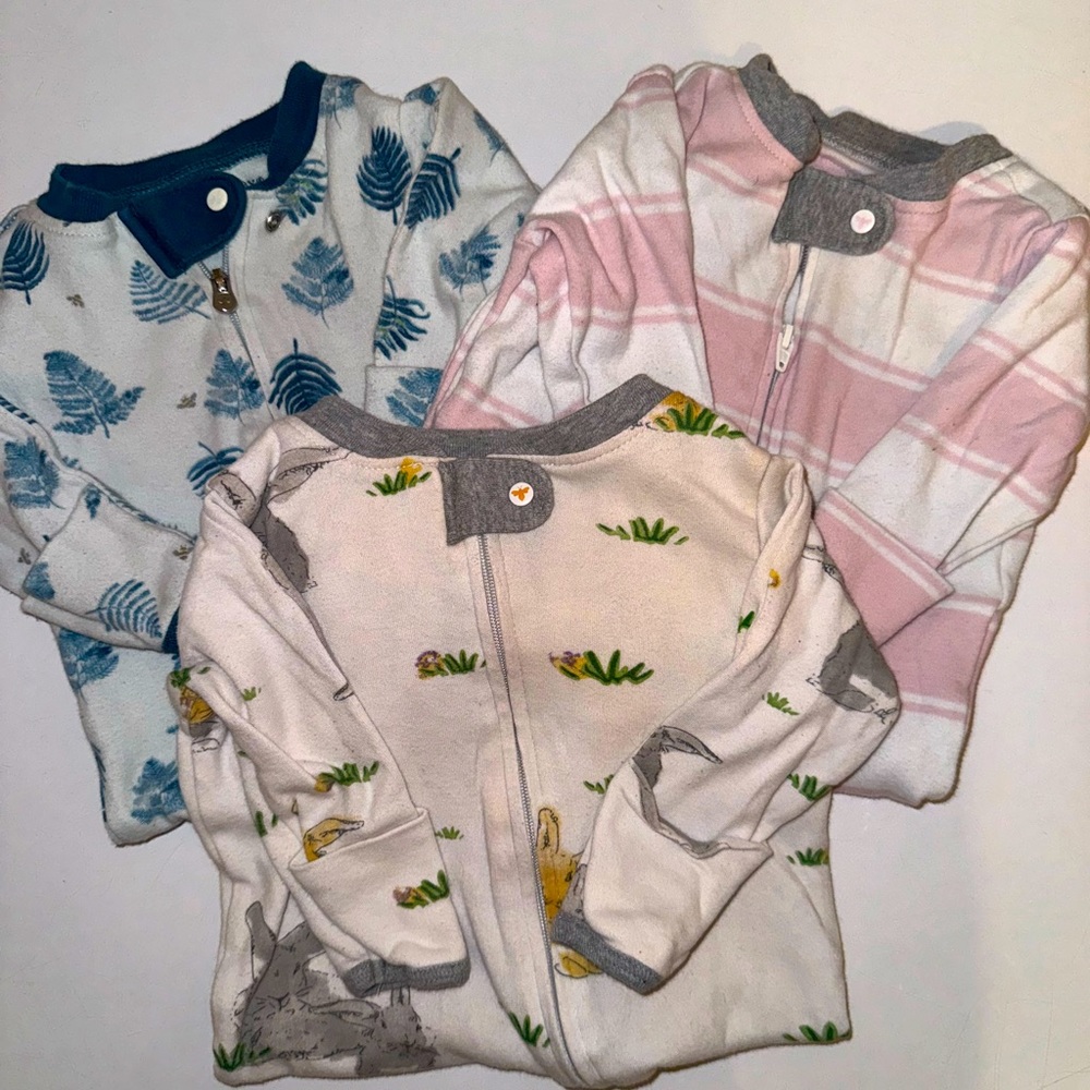 Burt’s Bees Zip Up Onesies
